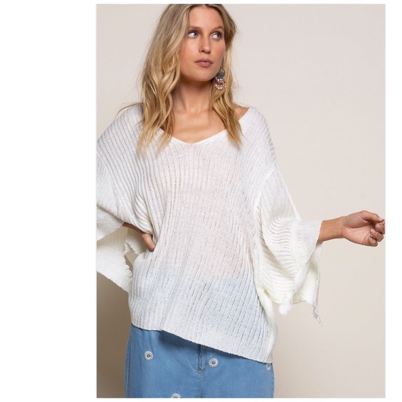 Cream Float on Me Lightweight Sweater Top - Picture 5 of 14